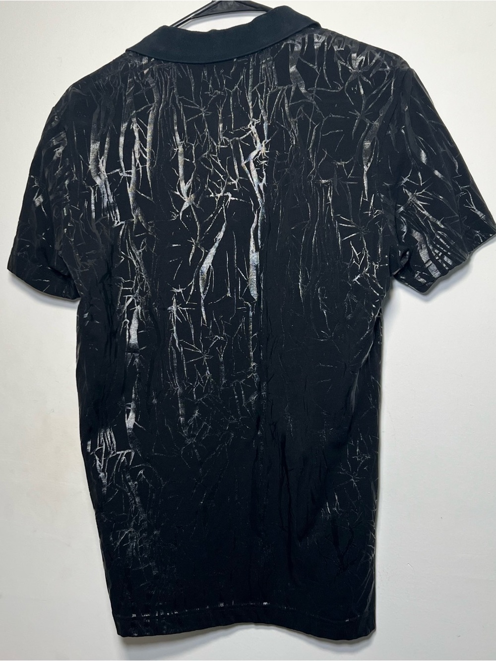 John Lawrence Sullivan Black Abstract Polo Print Shirt Size 38 Japanese Designer - Picture 13 of 15